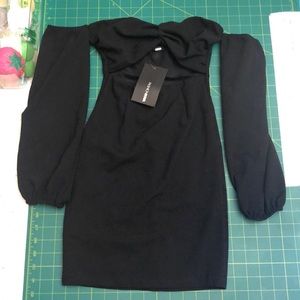 Black off the shoulder mini dress (NWT)